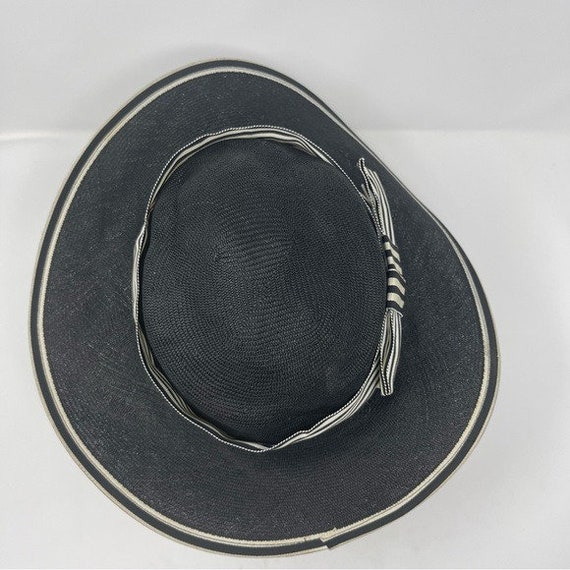 Georgi Vintage Hat Black Wide Grosgrain Ribbon Bo… - image 7