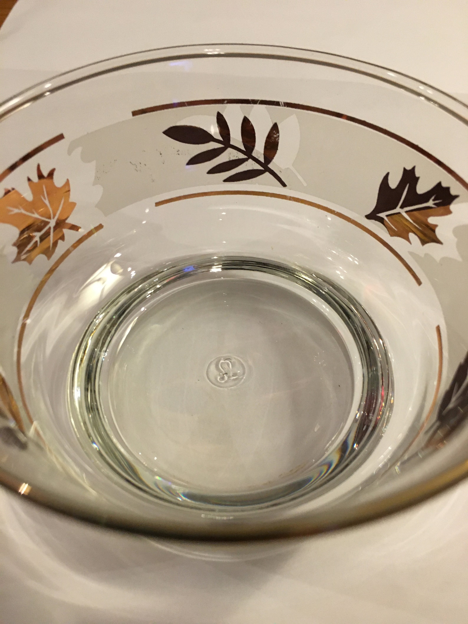 Vintage Libbey Dessert/fruit Bowl Glass Frosted Gold Leaf Etsy