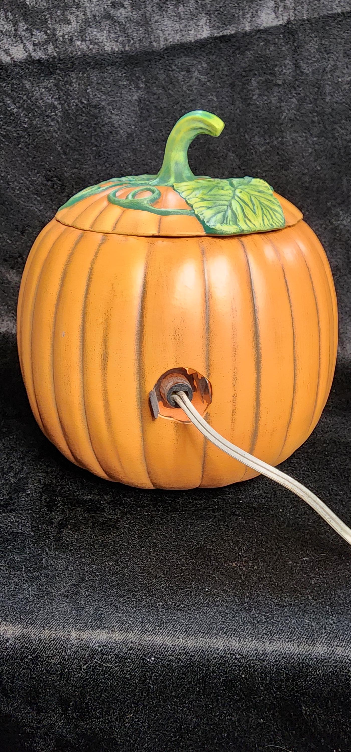 Hand Painted Ceramic Jack O' Lantern, Light up Halloween Decor - Etsy