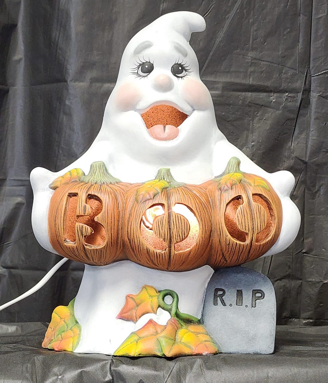 Handmade Halloween Ceramic BOO Ghost Light - Etsy