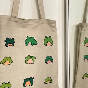 Cute Frogs Painted Tote Bag - Etsy