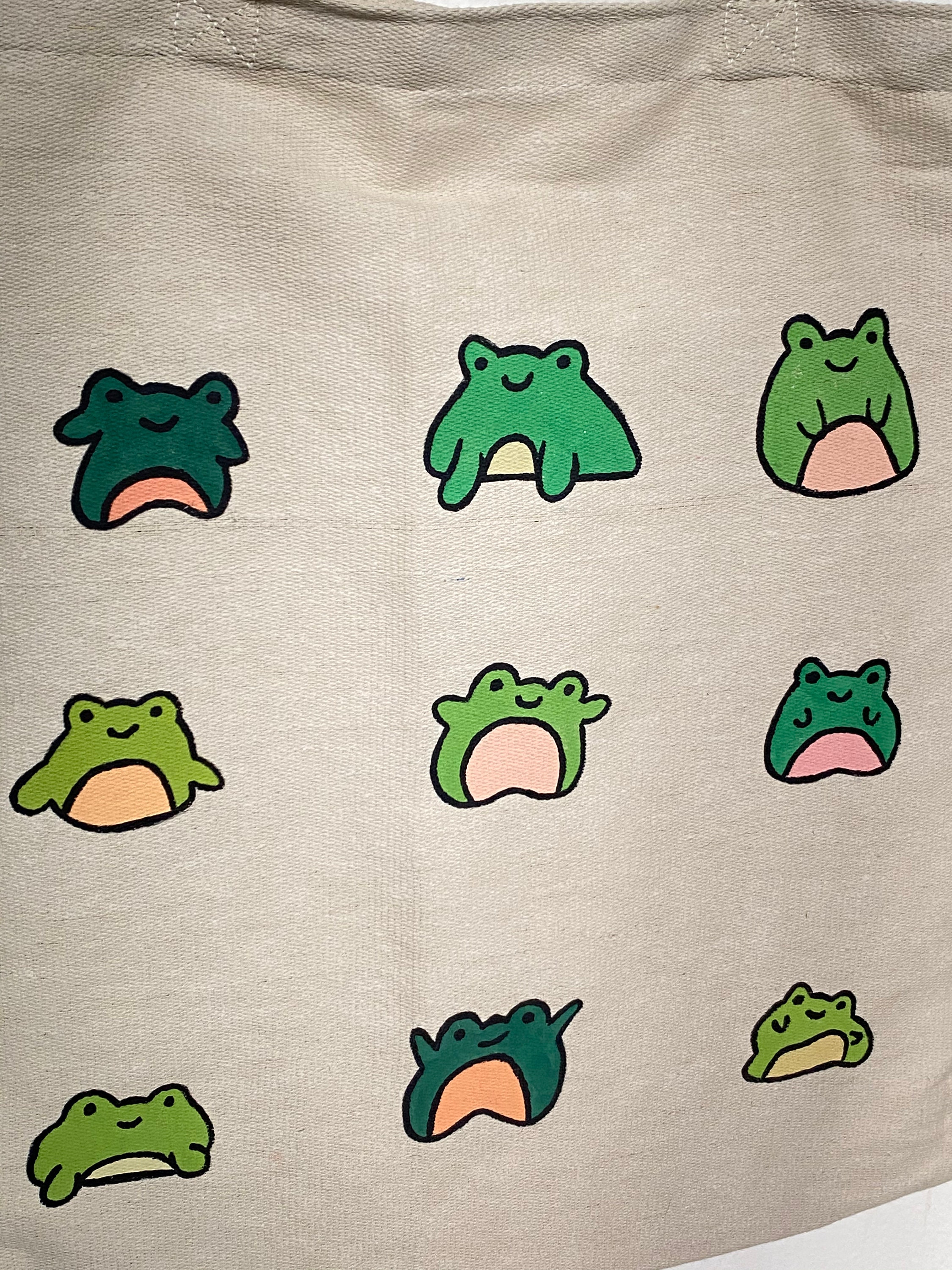 Cute Frogs Painted Tote Bag - Etsy
