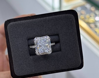 Radiant Diamond Green, Yellow, Crystal White Silver 925 Rings