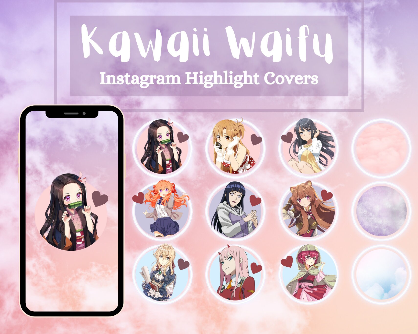 Anime Instagram Highlight Covers Kawaii Icons Kawaii Etsy Anime Instagram Highlight Covers Kawaii Icons Kawaii Etsy