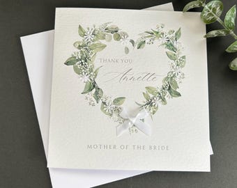 Personalised Mother of the Bride Thank You Card: Handmade Design