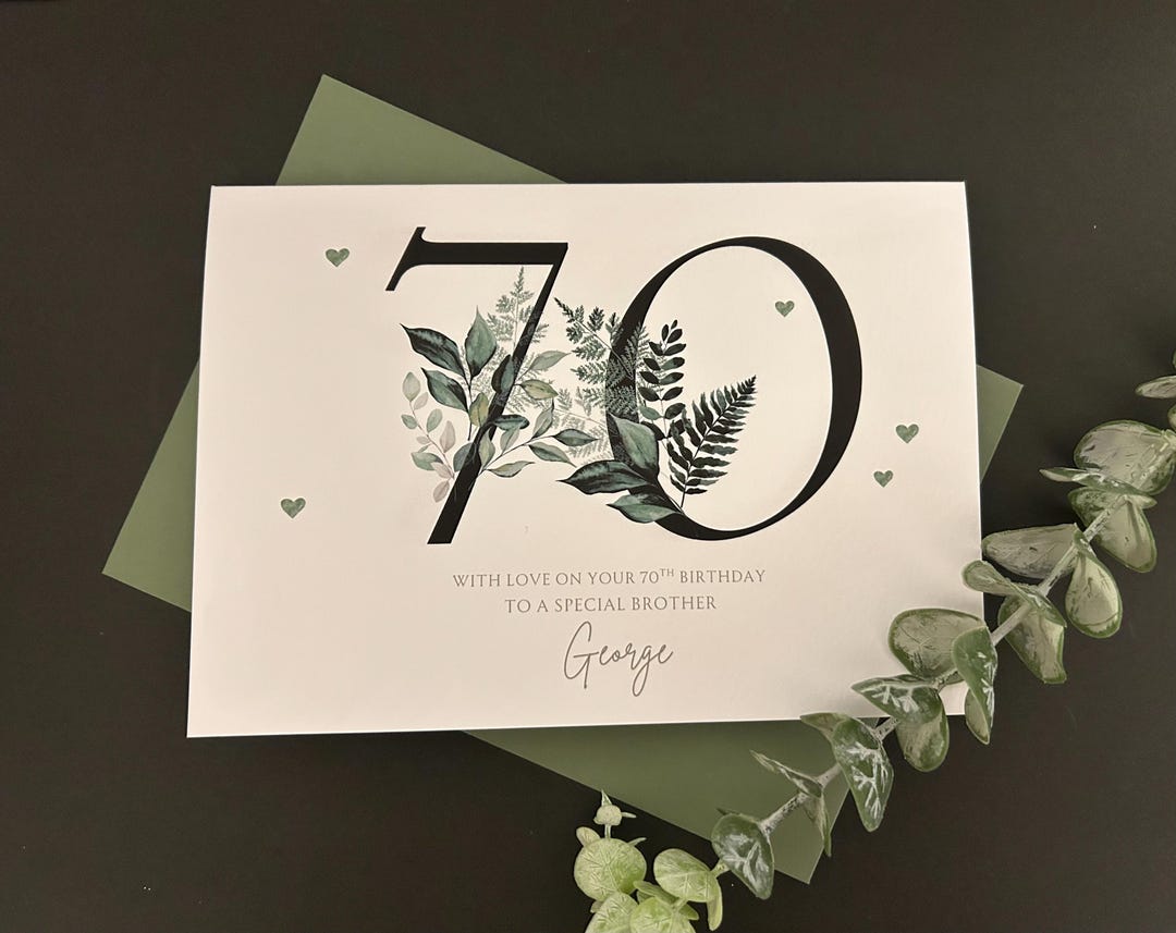 Personalised 70th Birthday Card: Handmade 300gsm Card - Etsy UK