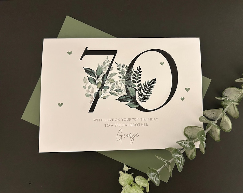 Personalised 70th Birthday Card: Handmade 300gsm Card - Etsy UK