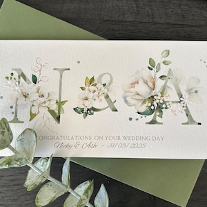 Personalised Wedding Money Wallet: Handmade Watercolour Gift Card Holder