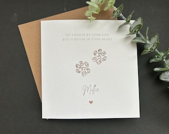 Tarjeta de agradecimiento personalizada para mascotas (gato, perro o mascota): Tarjeta hecha a mano de 6x6 pulgadas.