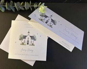 Personalised First Holy Communion Card and Matching Money/Gift Card Holder/Wallet