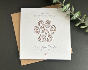 Personalised Dog Pet Thank You Card: Handmade 6x6 Card
