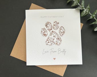 Personalised Dog Father's Day Card: Handmade 6x6 Card, Doggie Dad
