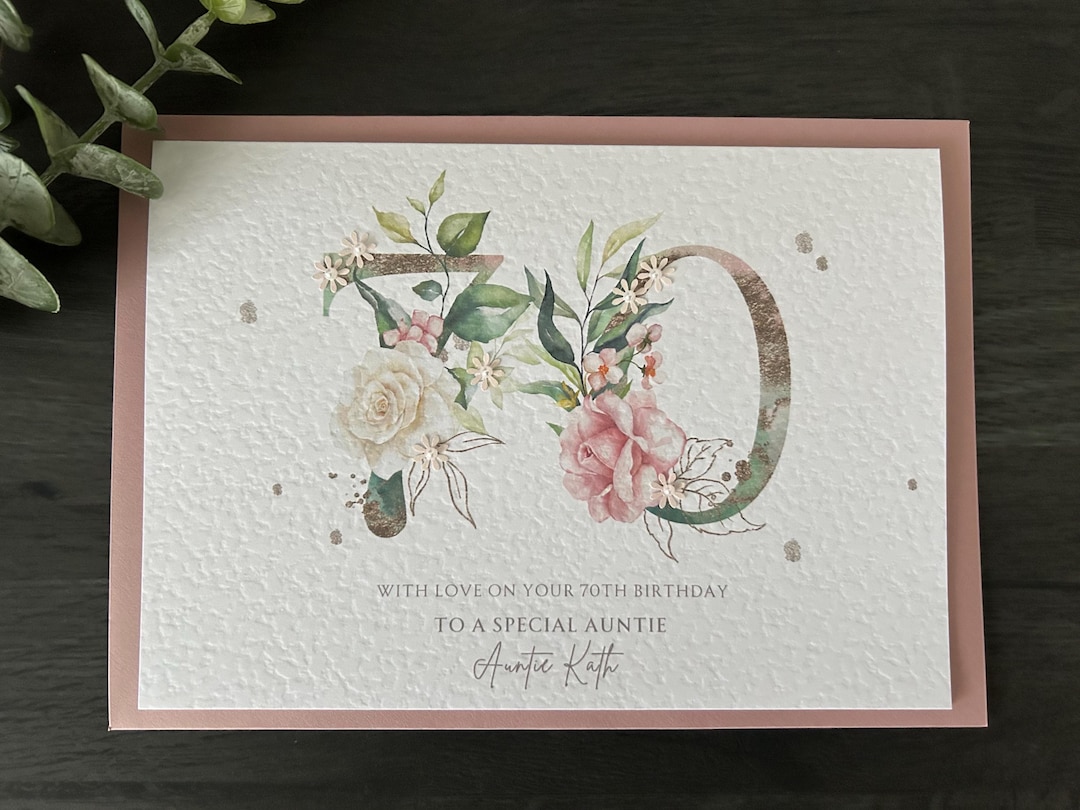Personalised 70th Birthday Card for Her: Handmade A5 Card - Etsy UK