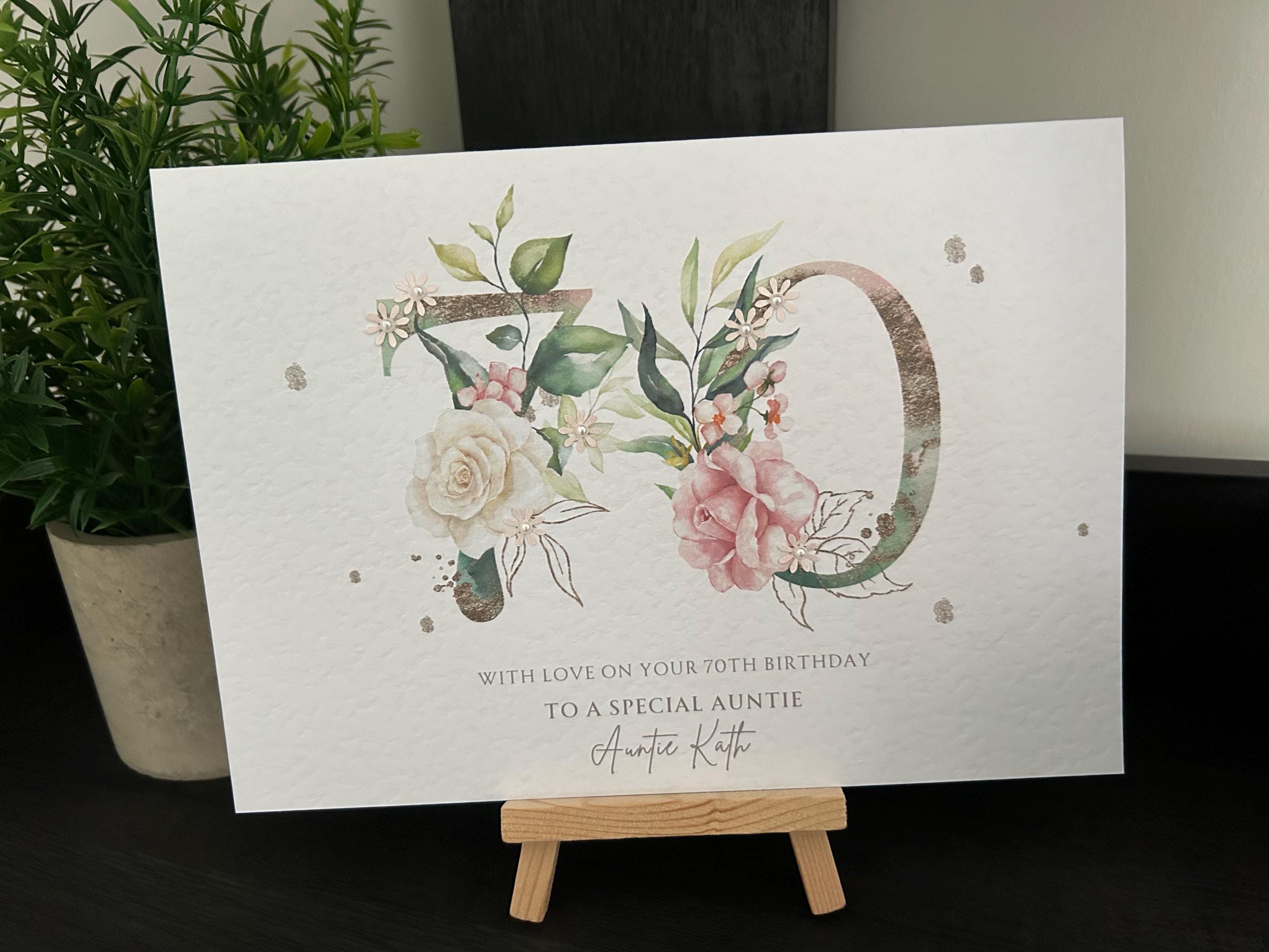 Personalised 70th Birthday Card for Her: Handmade A5 Card - Etsy UK