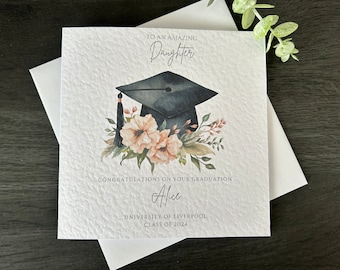 Personalised Graduation Card for Daughter, Granddaughter: Handmade Congratulations