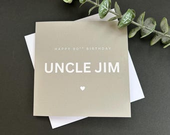 Uncle Birthday Card, Personalised Uncle, Sage Green, Any Age