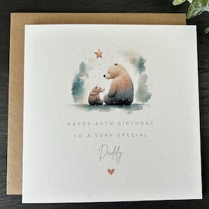 Daddy Birthday Card, Personalised, Handmade, 40th, 50th, 60th, 70th, 80th, 90th, 100th,