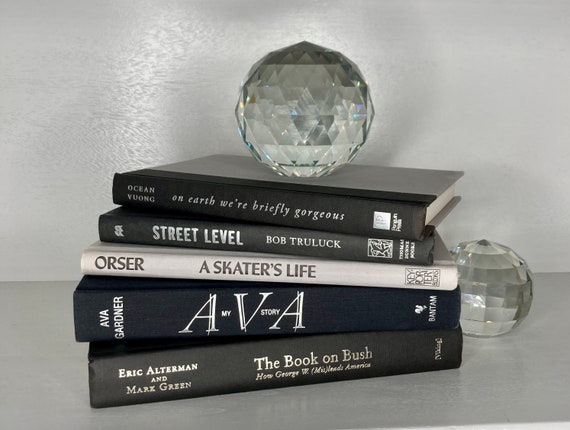 Grey Book Bundle for Home Decor Grey Coffee Table and Shelf 