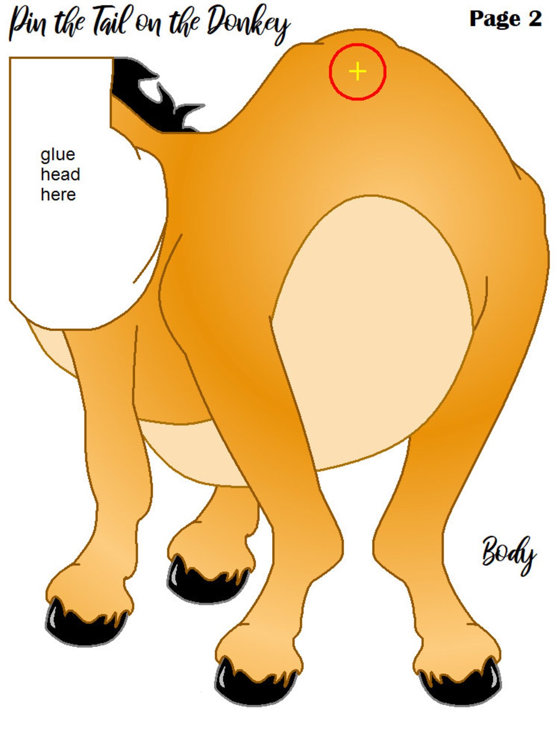 Printable Pin The Tail On The Donkey Game Printable Etsy