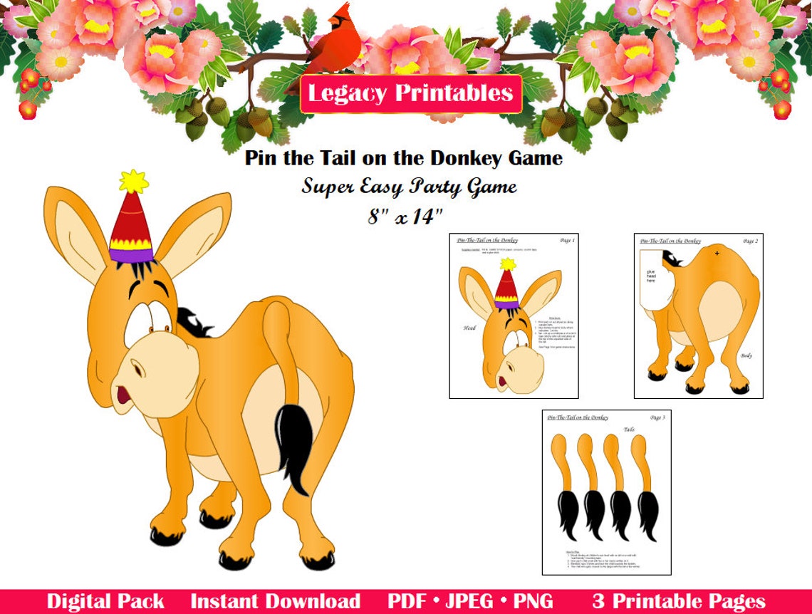 Pin The Tail On The Donkey Printable Free Free Printable Rezfoods 