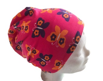 Wendemütze - Mütze für Kinder in der Größe KU 51/52 cm  - Kindermütze - Mütze für Mädchen pink
