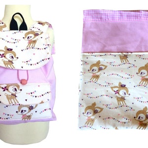 2-piece set consisting of a kindergarten backpack and gym bag. Hafenkitz gold with and without name