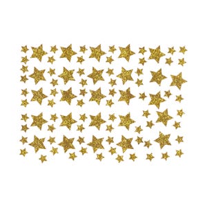 Mega glitzer XXL Sparset 90 Sterne Bügelbild Sterne in Wunschfarbe