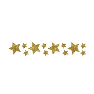 Iron-on image 12 glitter stars in your desired color // Stars to iron on fabric in glitter foil // Stars in different sizes