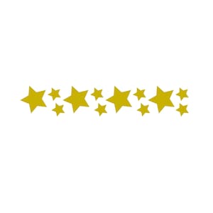 Iron-on star patch in your desired color // Stars to iron on fabric in glitter or plain foil // Stars in various sizes
