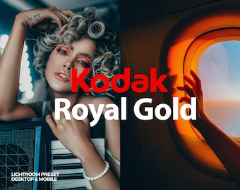 13 Kodak Royal Gold 400 Pack Lightroom Presets Film Aesthetic Pack for Desktop & mobile for Influencers, Bloggers or Photographers