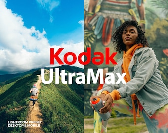 29 Kodak UltraMax 400 800 Pack Lightroom Presets Film Aesthetic Pack for Desktop & mobile for Influencers, Bloggers or Photographers