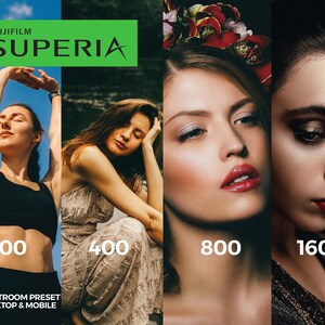 16 Fujifilm Superia pro pack 100 400 800 1600 Lightroom Presets Film Aesthetic Pack, Lightroom Desktop & Lightroom mobile, Photographer
