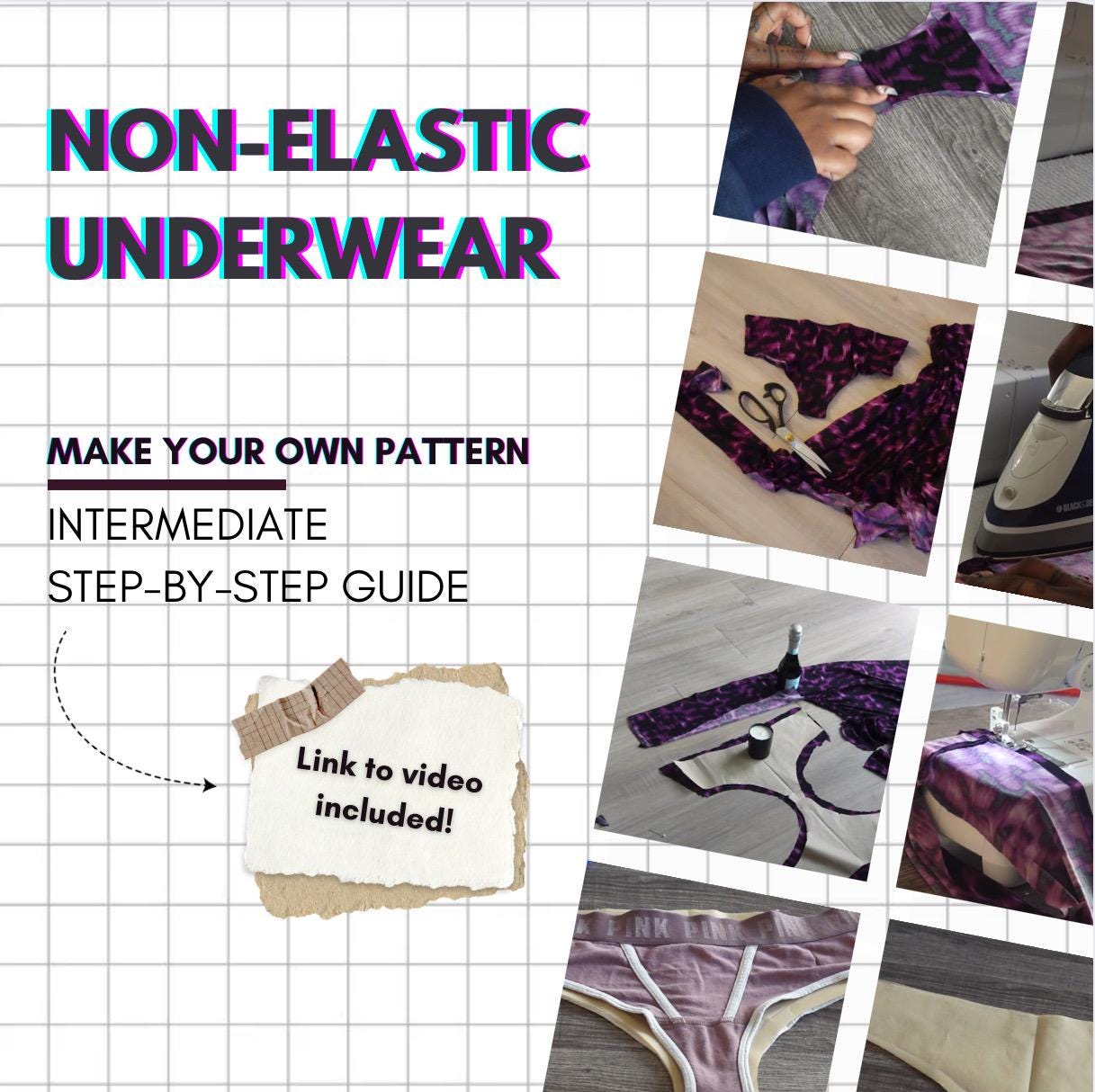 PDF Download Seamless Panty Pattern, Intermediate Pattern, Pattern Instructions, Made to Fit, Handmade Undergarment, Sewing Instructions