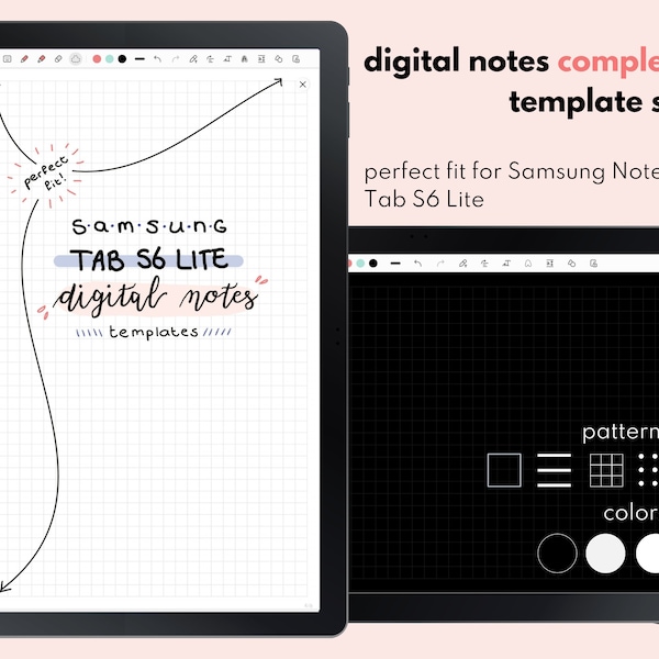 Komplettes Essentials Digitale Notizen PapierSchablone Set | Perfekte Passform für Tab S6 Lite + Samsung Notes