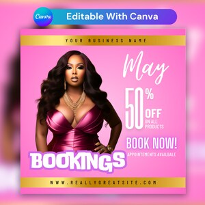 Buchungen Flyer: Beauty Boutique Template (Canva, Digital Download)