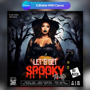 Bearbeitbarer Halloween Party Flyer: Social Media Canva Vorlage