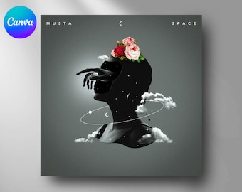 Redigerbar albumomslagsmall: DIY musikflyer (Canva)