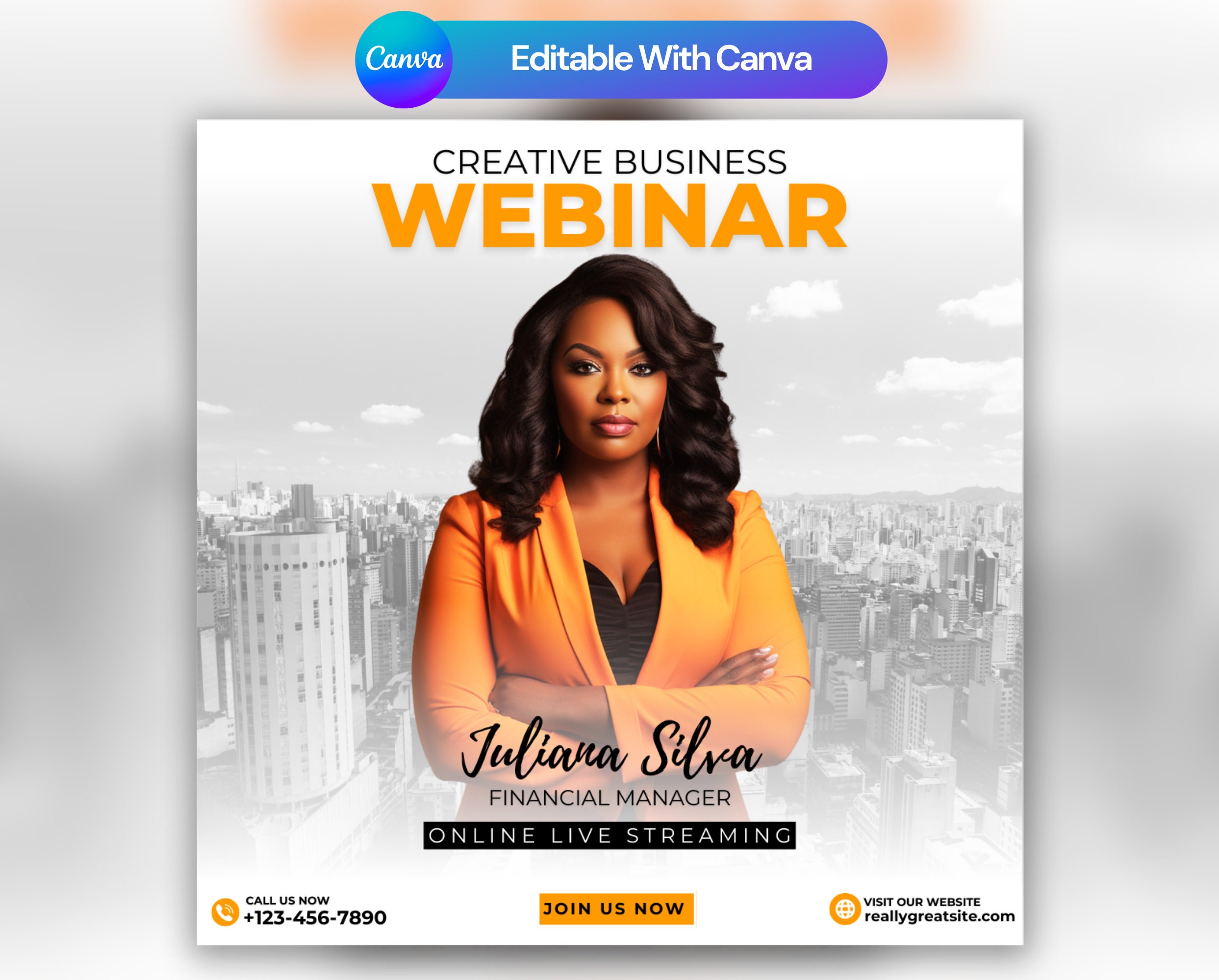 Webinar Flyer, Webinar Instagram Post, Canva Template, DIY Flyer