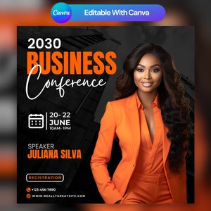 Business Conference Flyer Template: Editable Canva Instagram Post