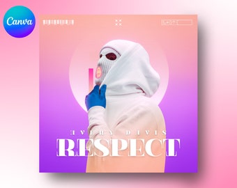 Redigerbar mall för rapalbumomslag: DIY-musikflyer (Canva)