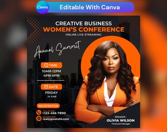 Women's Business Conference Flyer : DIY Canva Template