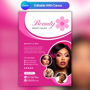 Schönheitssalon Flyer Template: DIY Lash Tech, Makeup, Skincare (Canva Template)