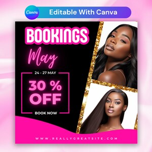 Mai-Buchungsflyer: DIY Beauty Salon Template (Canva)