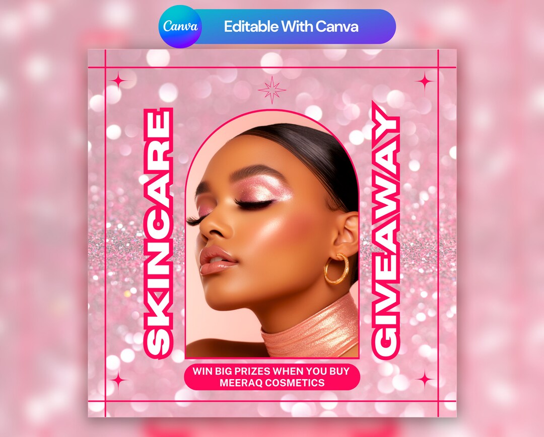 DIY GIVEAWAY EFLYER Template, Canva Template, Giveaway Raffle Social