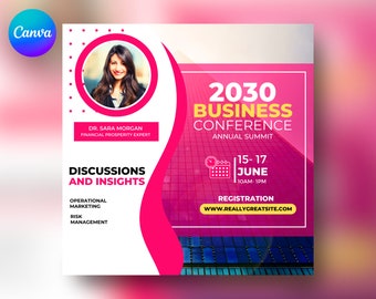Conference Flyer & Instagram Post Canva Template