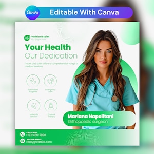 Medical Service Flyer, Medical Clinic flyer, Instagram Post, Canva Template, DIY Flyer, Instagram Flyer, Social Media Flyer, Poster