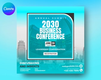 Conference Flyer & Instagram Post Canva Template