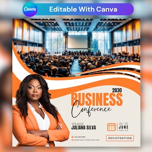 Business Konferenz Flyer, Instagram Post, Canva Template, DIY Flyer, Instagram Flyer, Social Media Flyer, Kirche, Webinar, Meeting Event