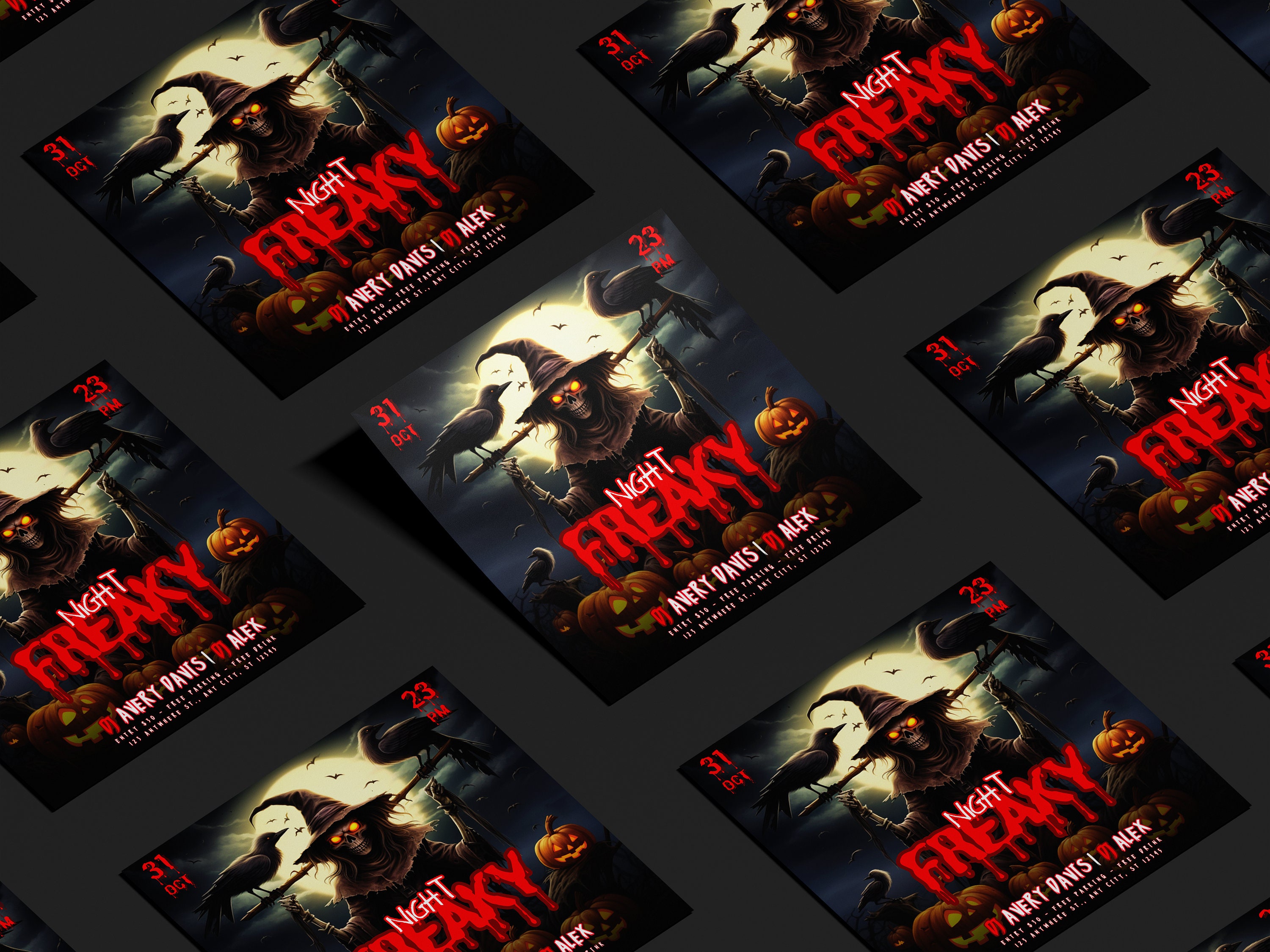 Halloween Party Flyer: Editable Social Media Template (canva) - Etsy