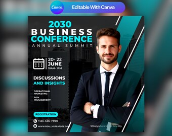Conference Flyer & Instagram Post Canva Template